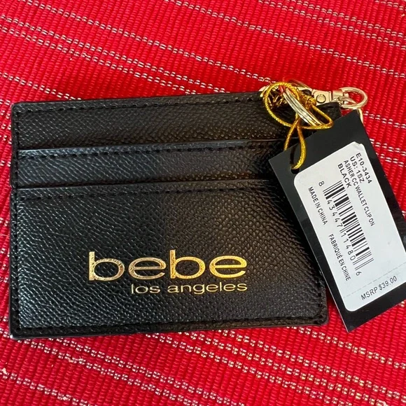 NWT BEBE black wallet clip on/ ID holder - Picture 2 of 2